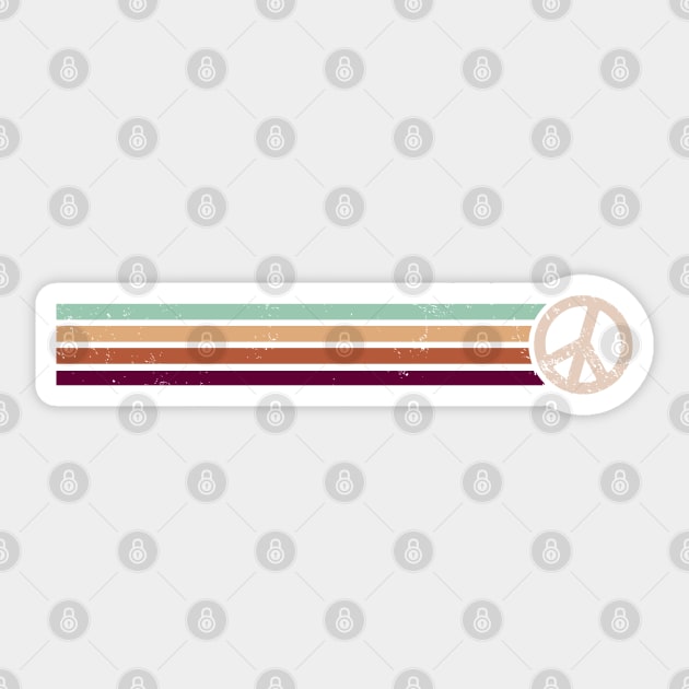 RETRO PEACE STRIPES - Clay & Sage Sticker by Jitterfly